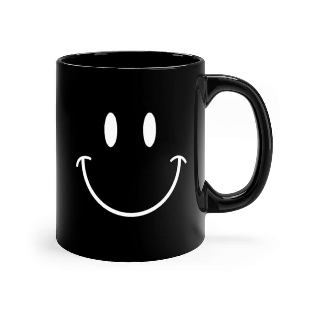 Be Happy 11 oz. Black Mug - The Kindness Cause Cool Gifts That Give Back