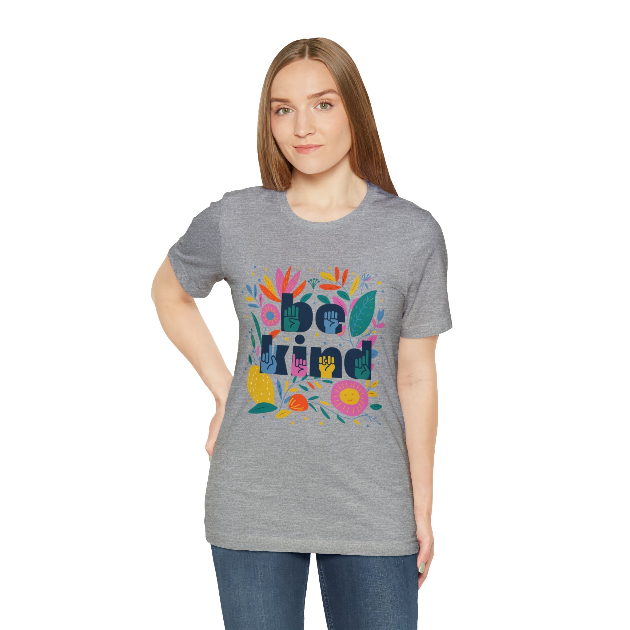 Be Kind Floral Jersey Short Sleeve Tee - The Kindness Cause