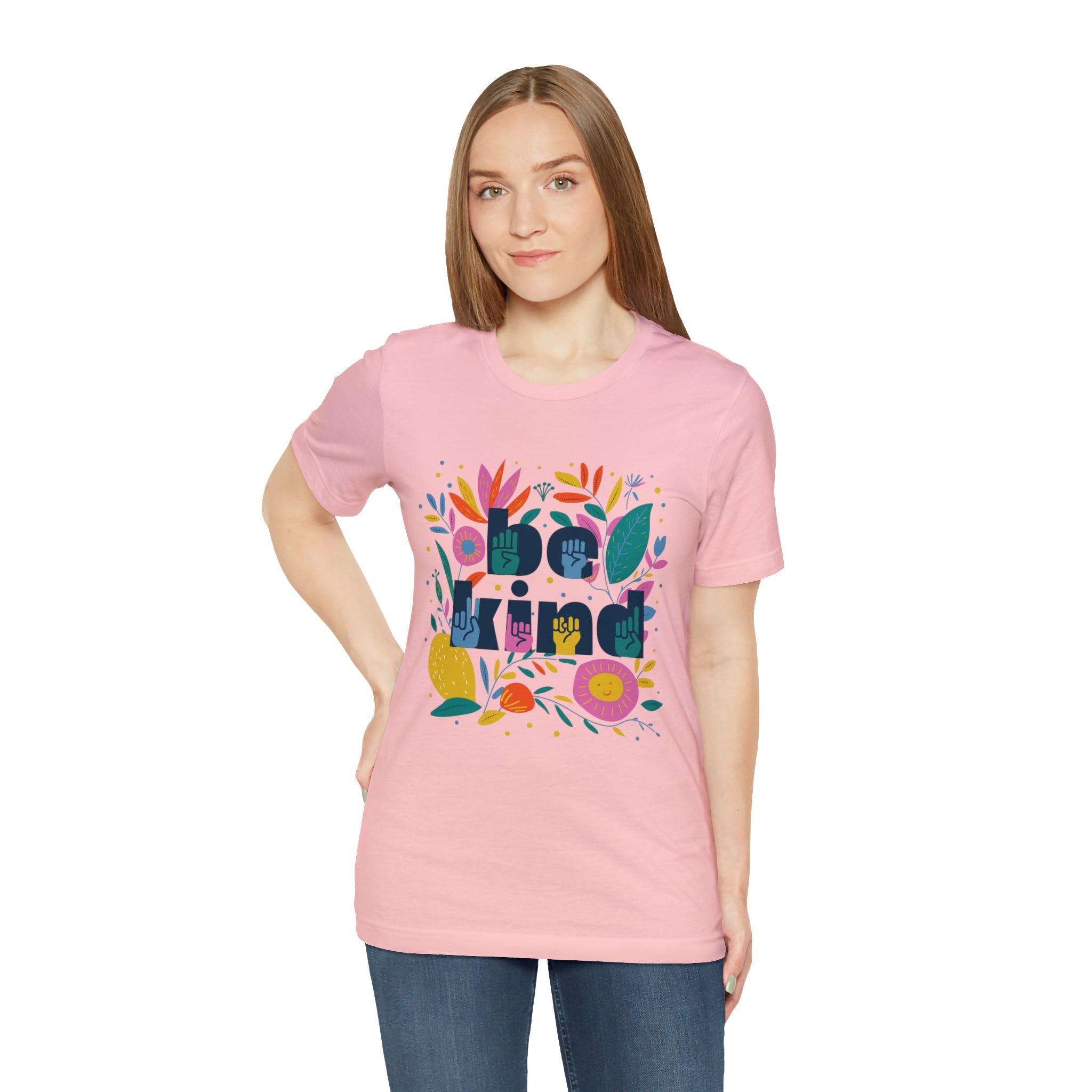 Be Kind Floral Jersey Short Sleeve Tee - The Kindness Cause