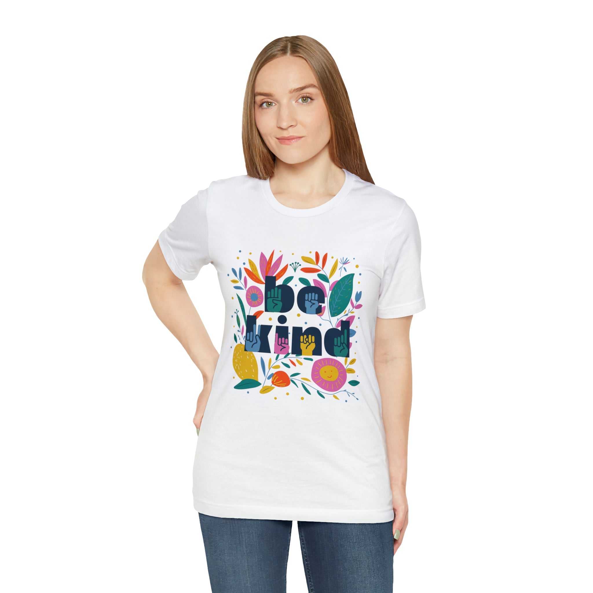 Be Kind Floral Jersey Short Sleeve Tee - The Kindness Cause