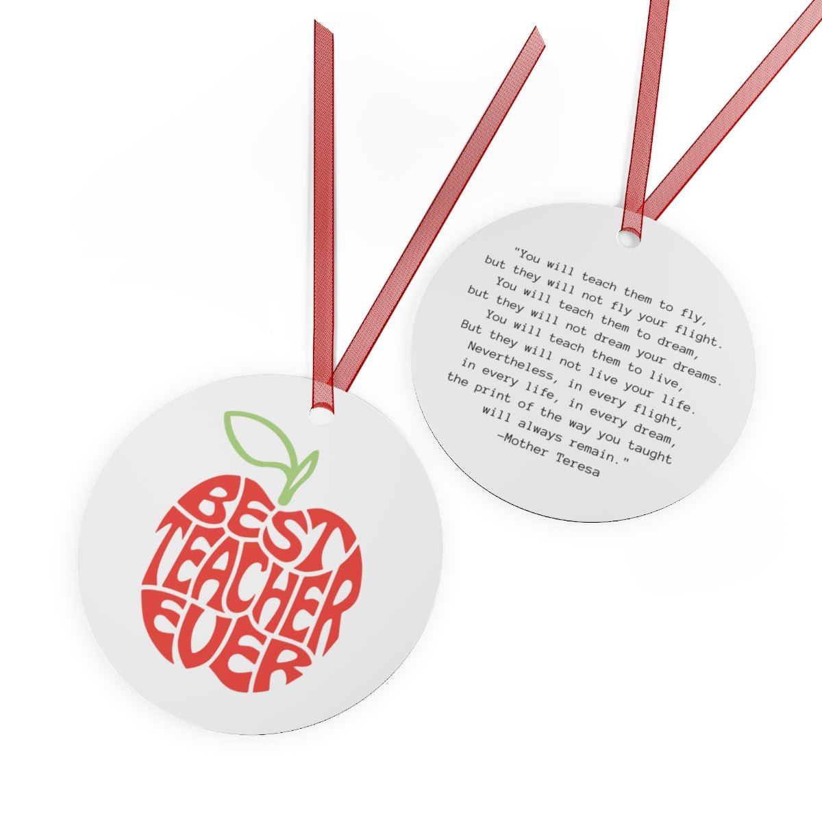 Best Teacher Ever Metal Keepsake & Ornament - The Kindness Cause Teacher Gift That Gives Back