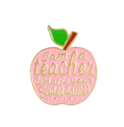 Best Teacher Ever Superhero Enamel Pin - The Kindness Cause