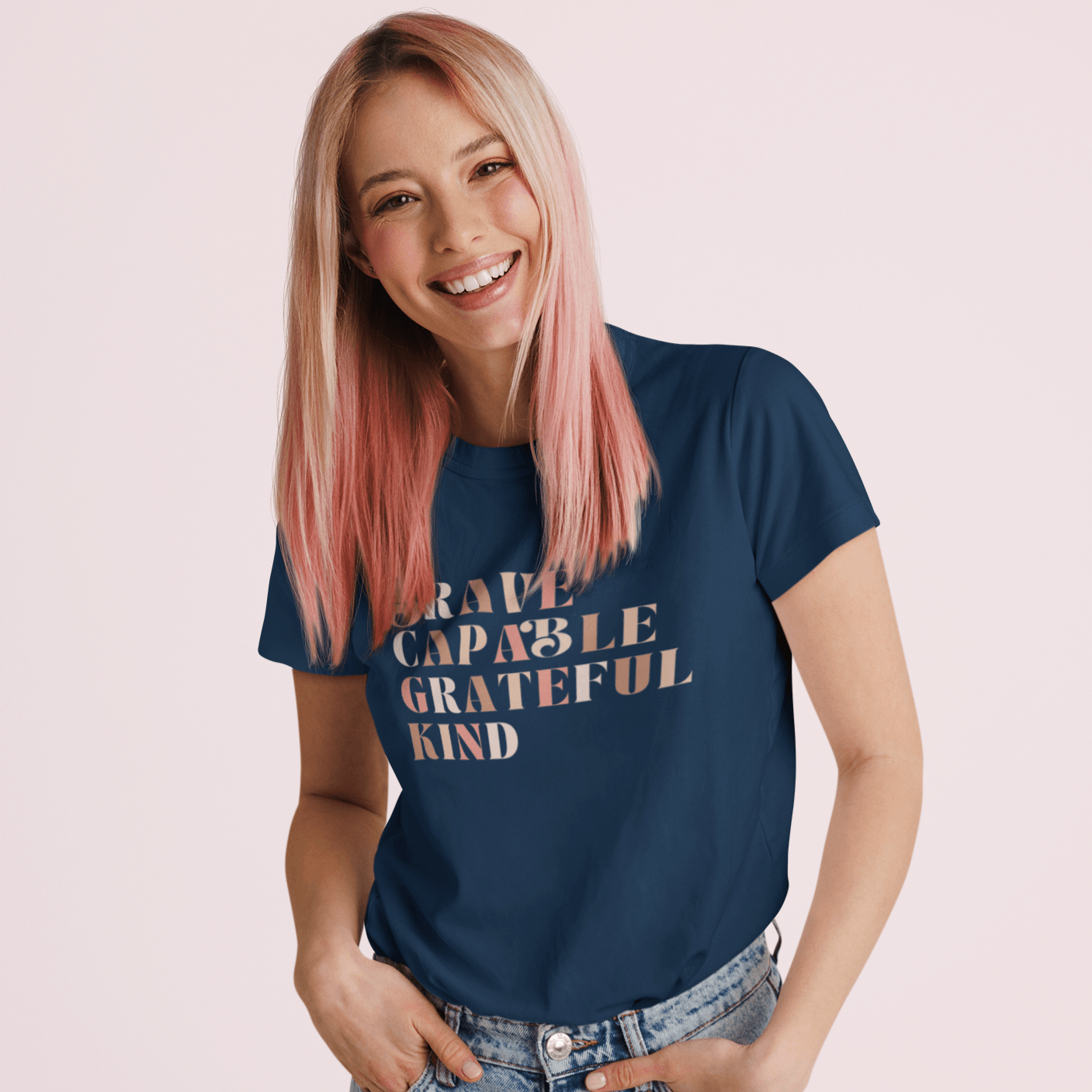 Brave, Capable, Grateful, and Kind Women's Tee - The Kindness Cause