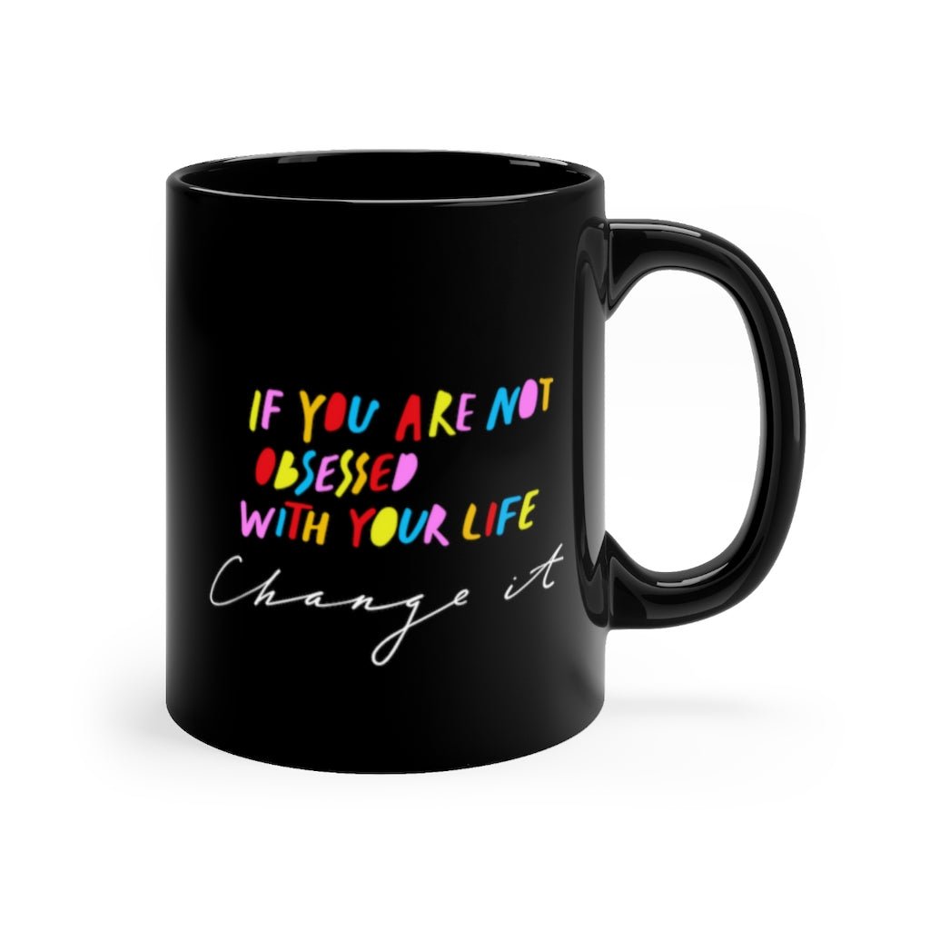 Change Your Life 11oz Black Mug - The Kindness Cause gifts that donate to charity