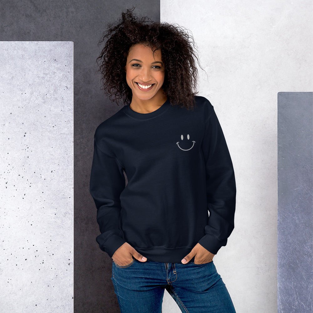 Choose Happy Embroidered Unisex Sweatshirt - The Kindness Cause