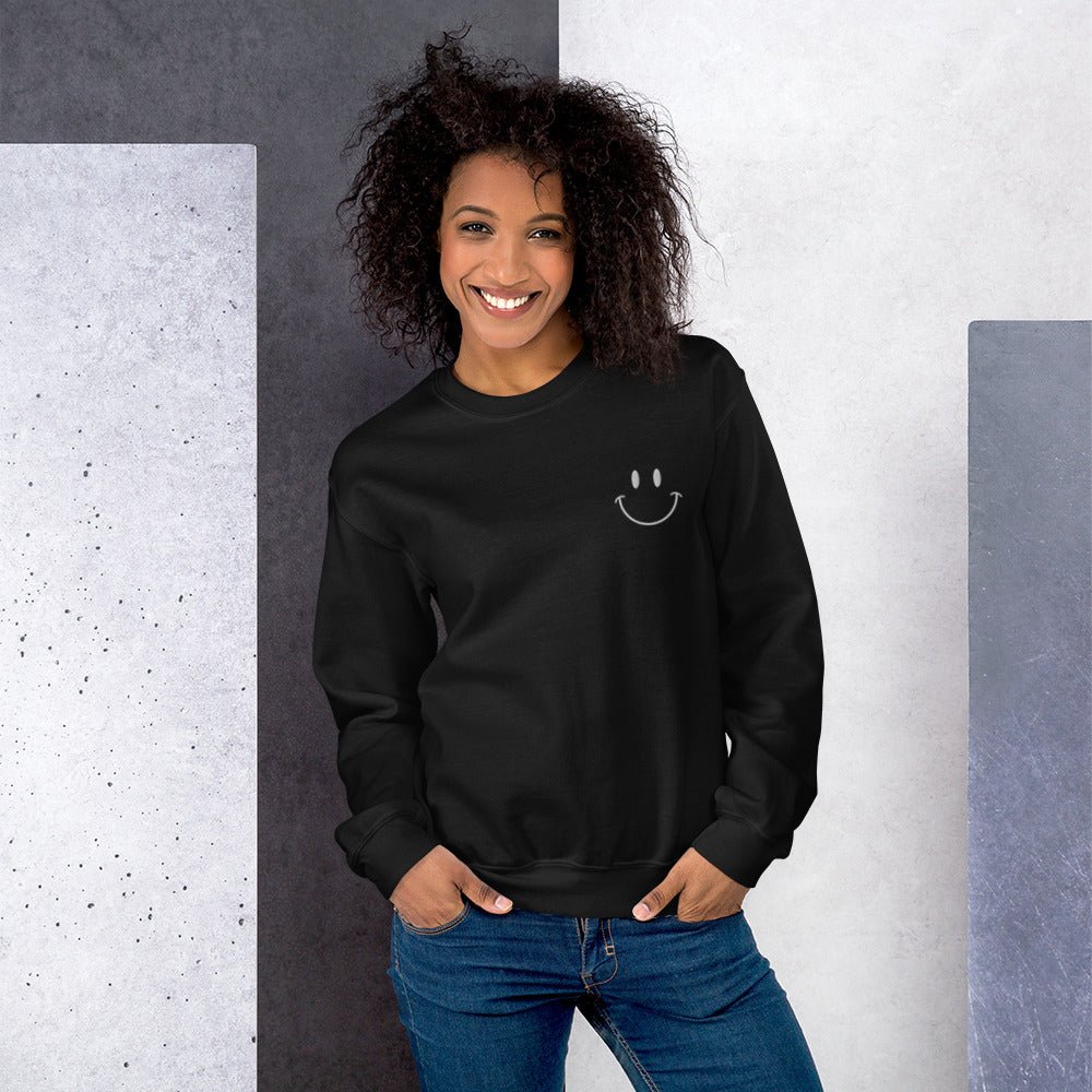 Choose Happy Embroidered Unisex Sweatshirt - The Kindness Cause