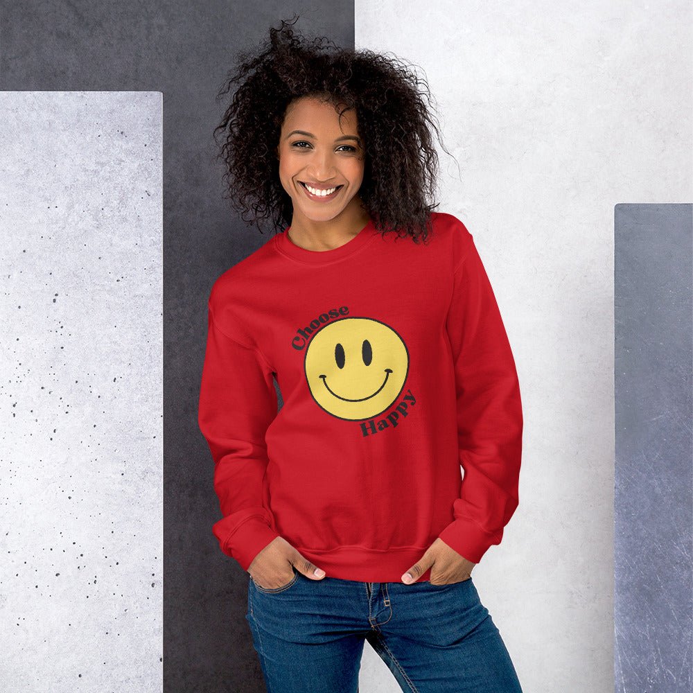Choose Happy Smiley Face Unisex Sweatshirt - The Kindness Cause