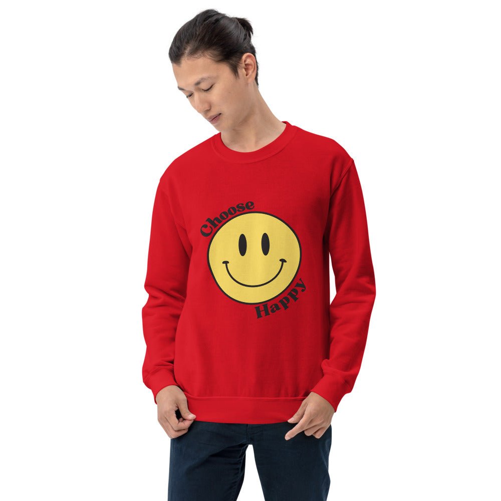 Choose Happy Smiley Face Unisex Sweatshirt - The Kindness Cause