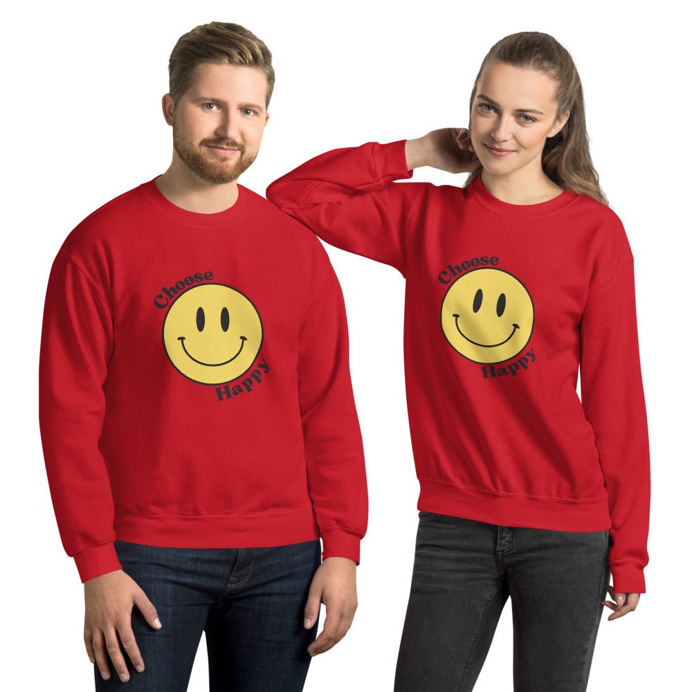 Choose Happy Smiley Face Unisex Sweatshirt - The Kindness Cause