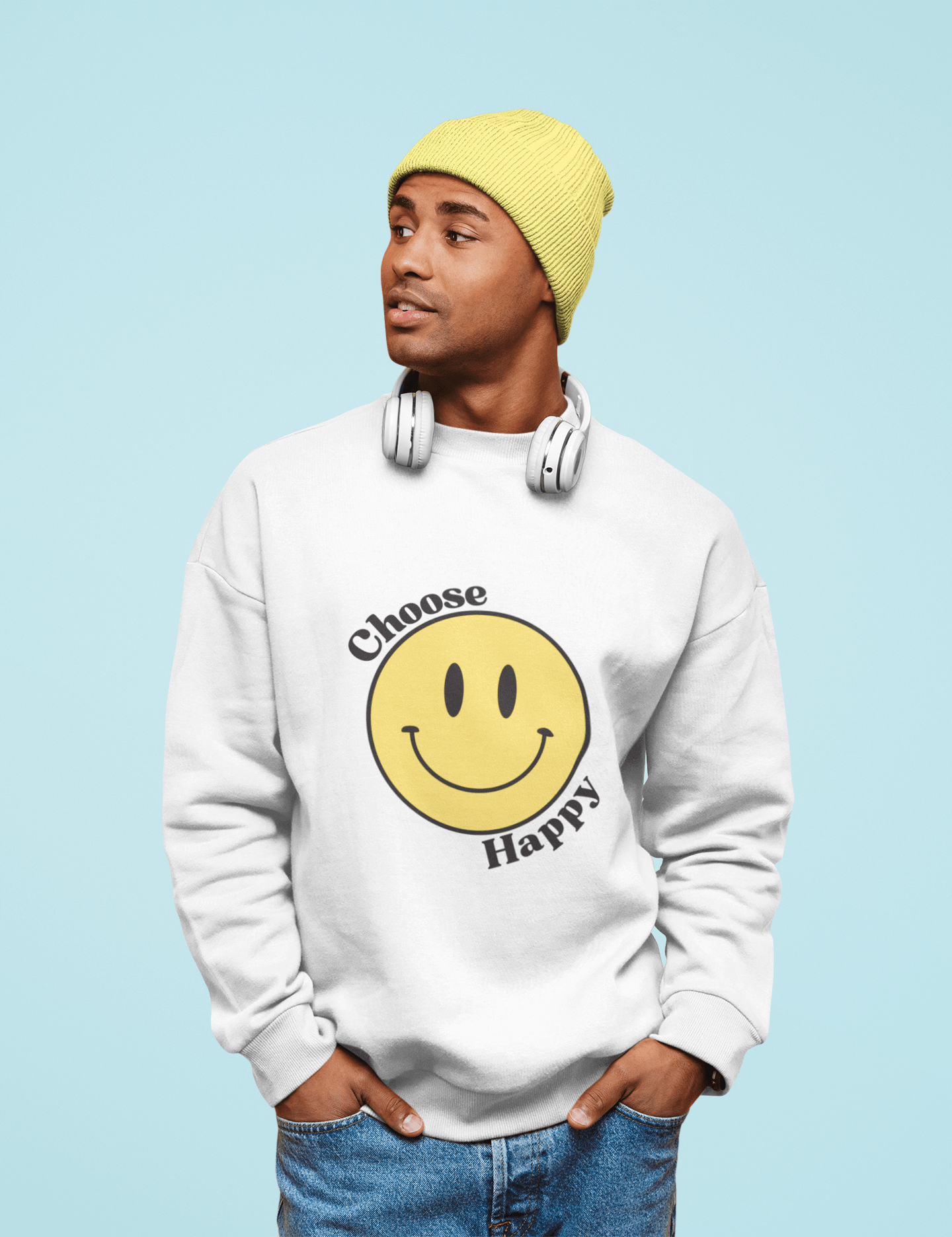 Choose Happy Smiley Face Unisex Sweatshirt - The Kindness Cause