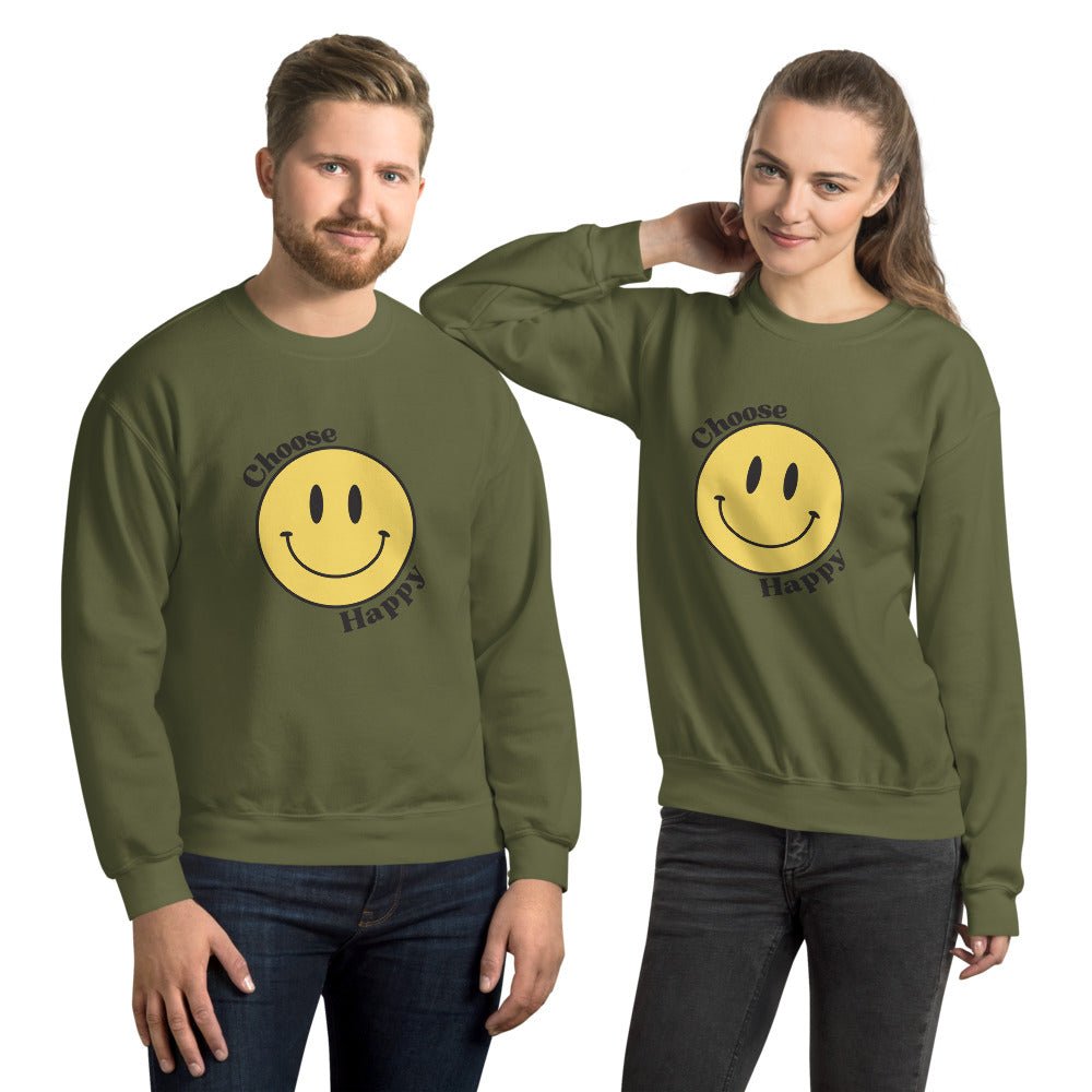 Choose Happy Smiley Face Unisex Sweatshirt - The Kindness Cause