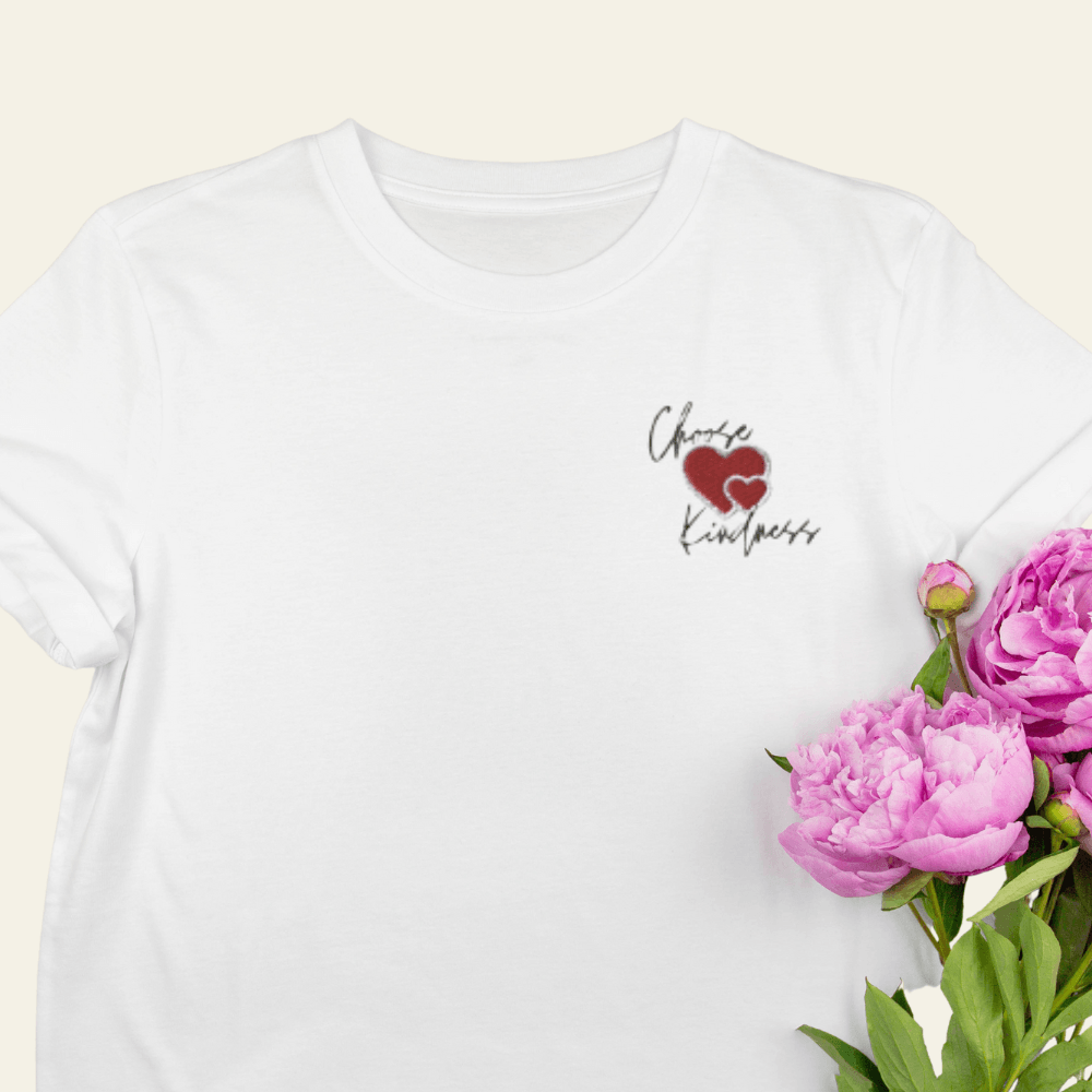 Choose Kindness Embroidered Women's Relaxed T-Shirt - The Kindness Cause