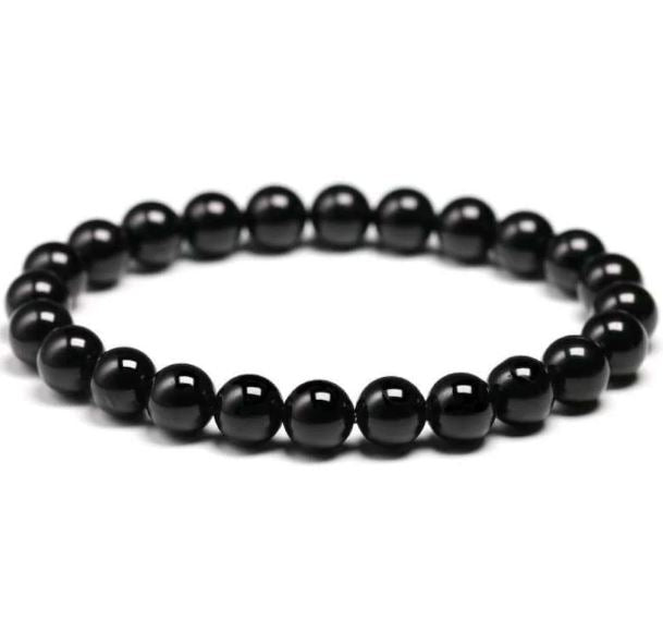Crystal Beaded Bracelet - Black Agate - The Kindness Cause