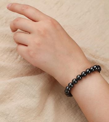 Crystal Beaded Bracelet - Hematite - The Kindness Cause