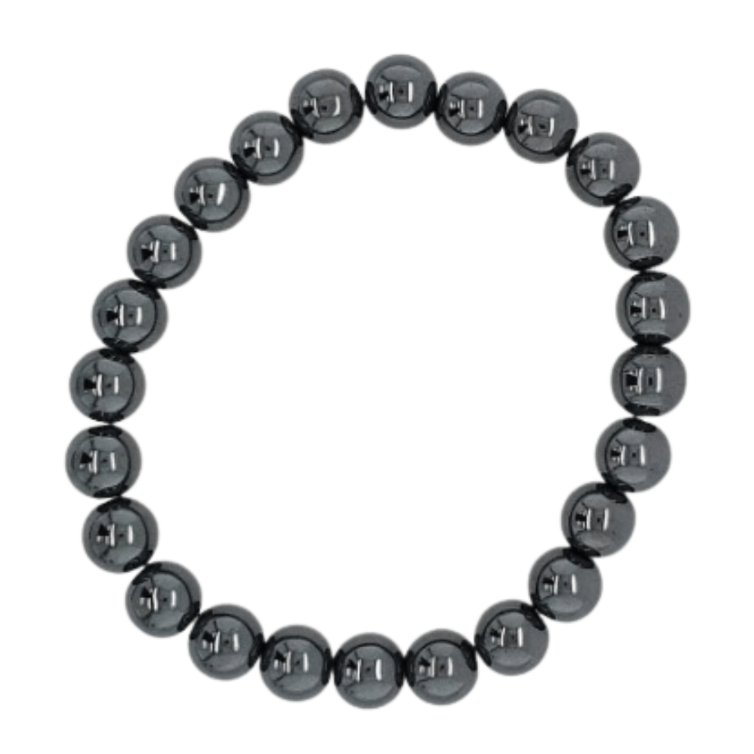 Crystal Beaded Bracelet - Hematite - The Kindness Cause