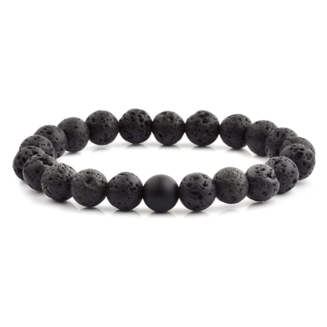 Crystal Beaded Bracelet - Lava Stone - The Kindness Cause