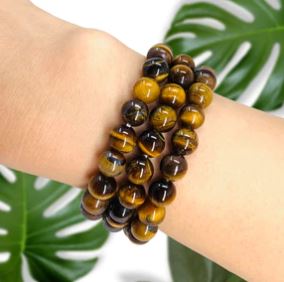 Crystal Beaded Bracelet - Yellow Tiger's Eye - The Kindness Cause