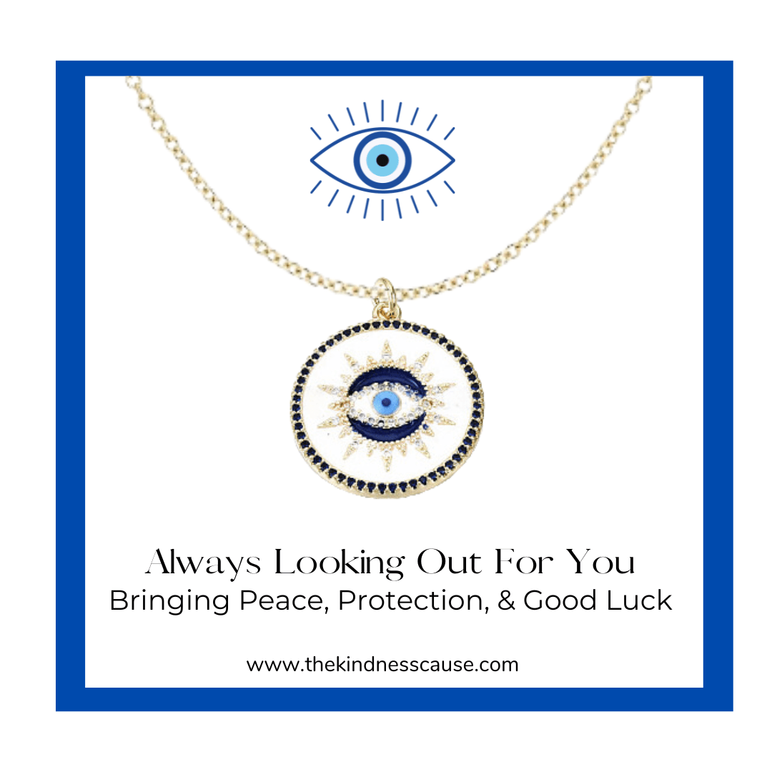 Evil Eye Protection 16K Gold Plated Pendant Necklace - The Kindness Cause