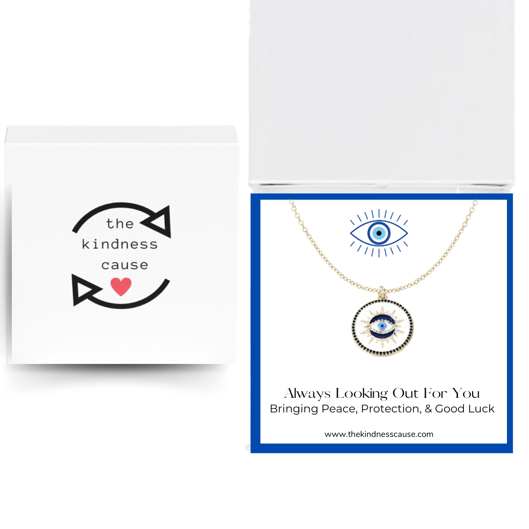 Evil Eye Protection 16K Gold Plated Pendant Necklace - The Kindness Cause