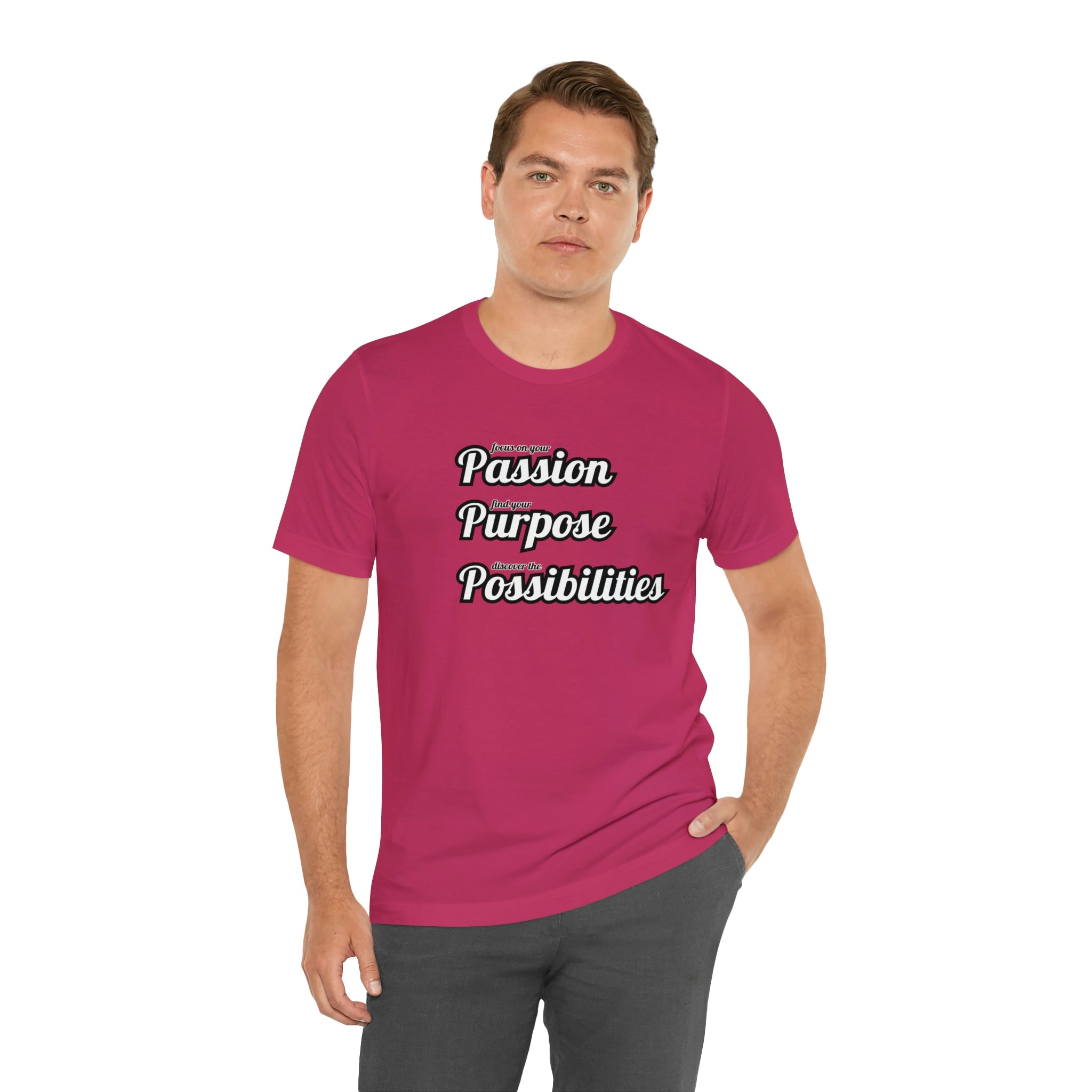 Focus on Passion, Find Purpose, Discover Possibilities Unisex Tee - The Kindness Cause