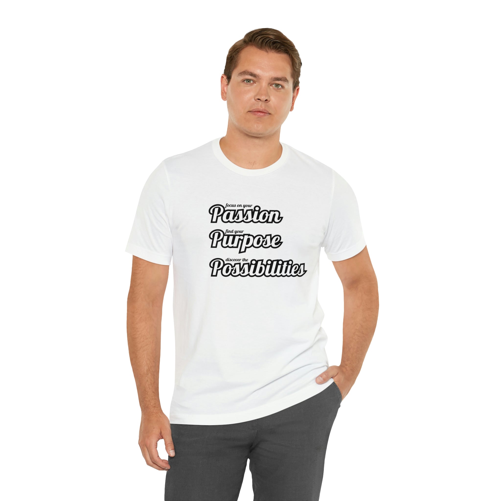 Focus on Passion, Find Purpose, Discover Possibilities Unisex Tee - The Kindness Cause