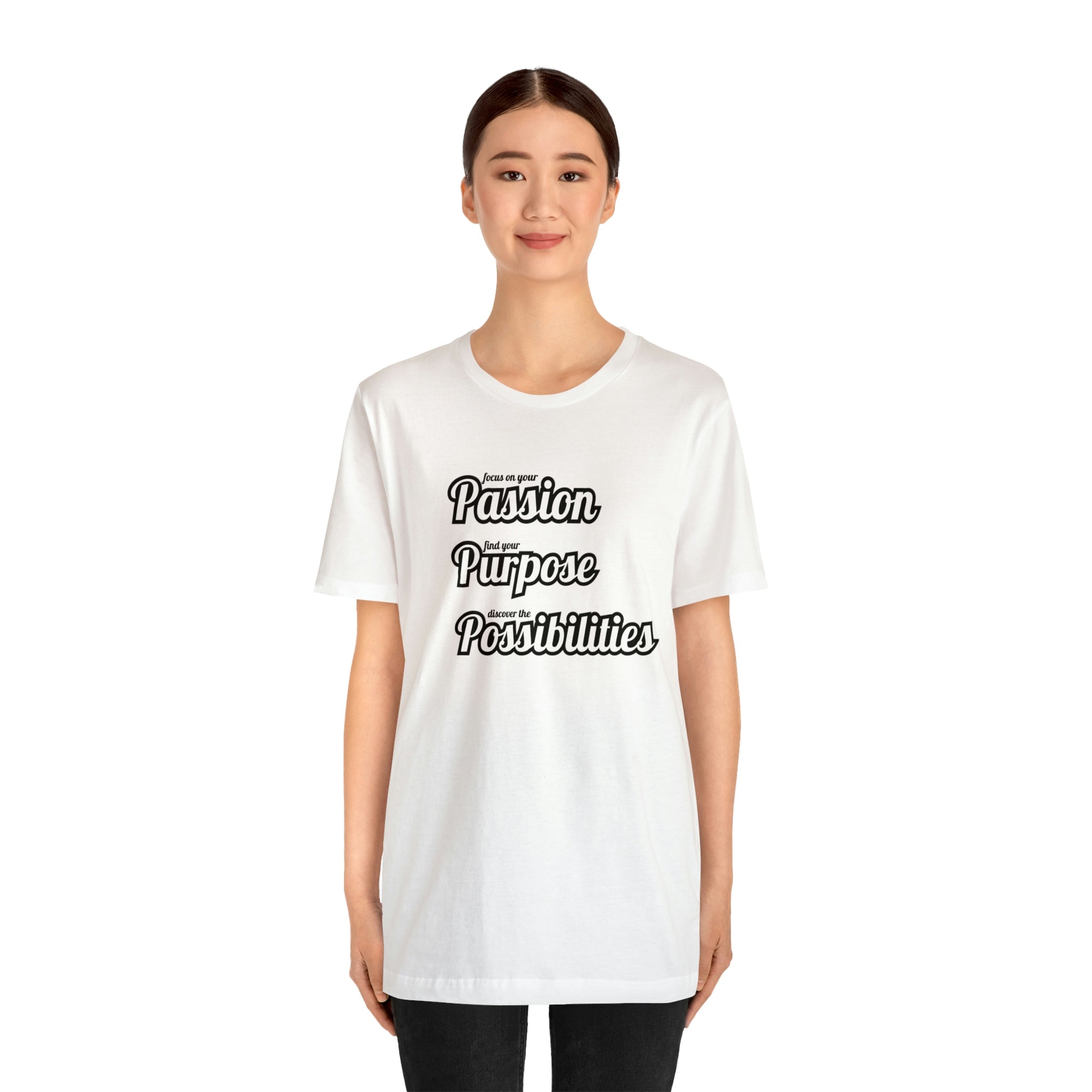 Focus on Passion, Find Purpose, Discover Possibilities Unisex Tee - The Kindness Cause