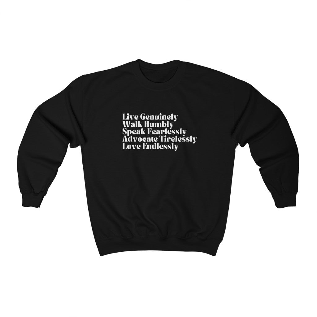 Live Genuinely Unisex Fit Crewneck Sweatshirt - The Kindness Cause