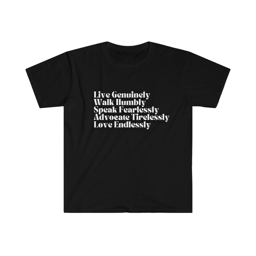 Live Genuinely Unisex Soft Style T-Shirt - The Kindness Cause