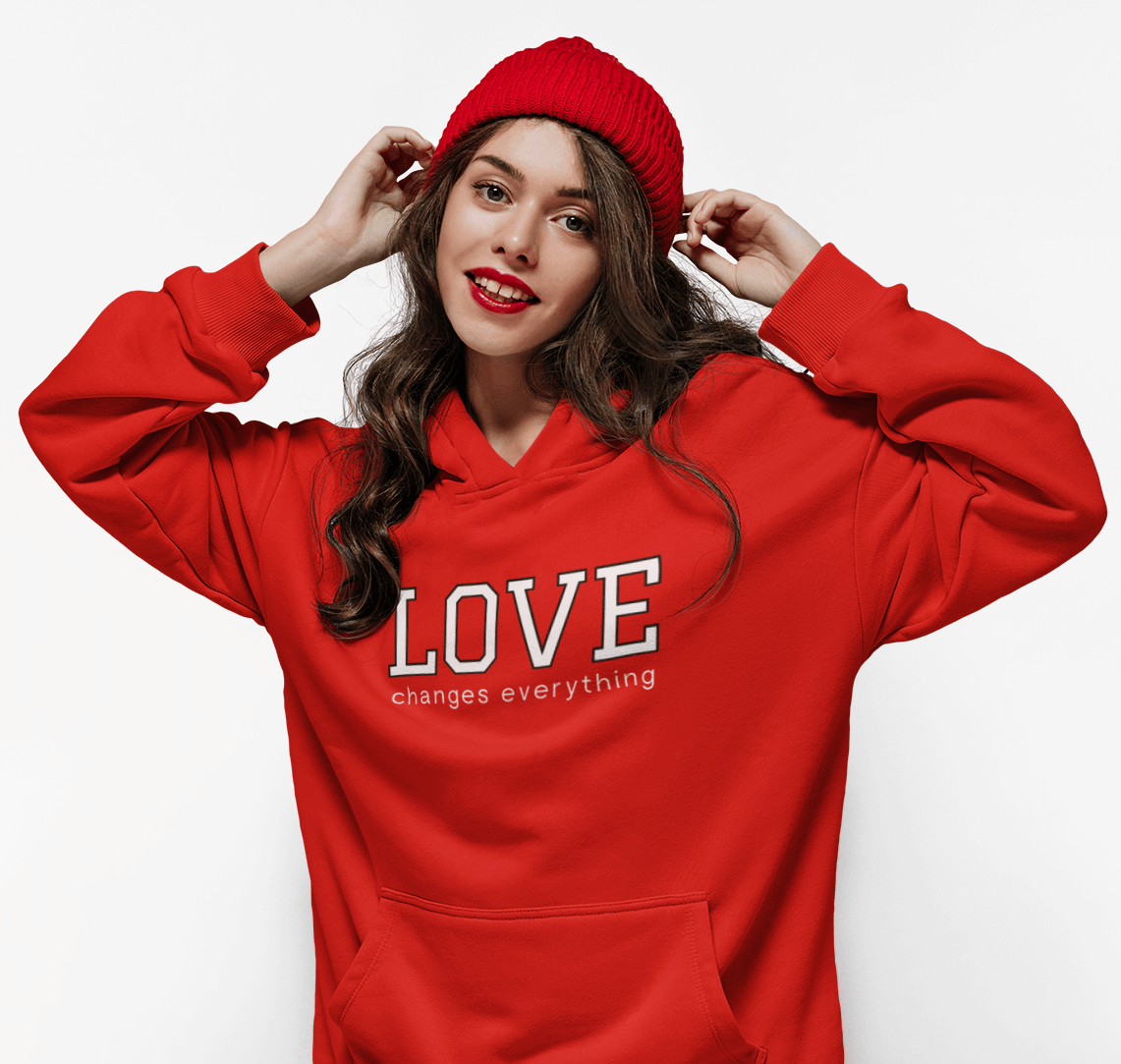 Love Changes Everything Embroidered Unisex Hoodie - The Kindness Cause