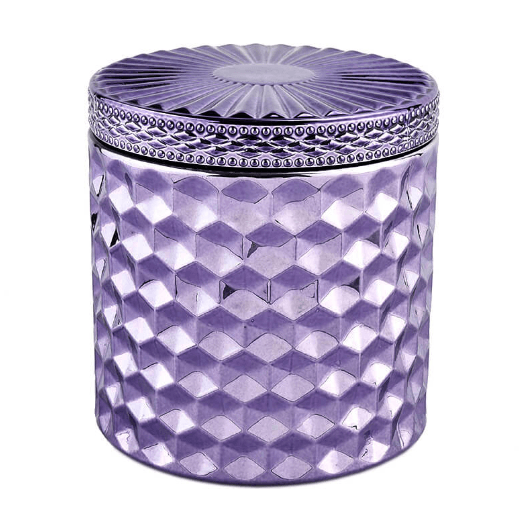 Painted Lantern Boudoir Collection Purple Faceted Nordic Angel 12.5oz Candle - The Kindness Cause