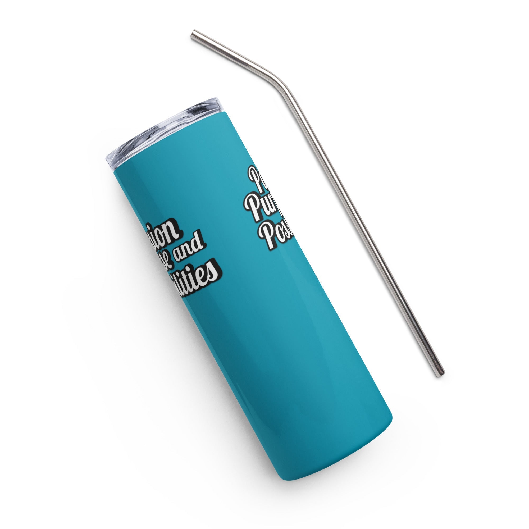 Passion Purpose & Possibilities Skinny Steel Tumbler with Straw, 20oz - The Kindness Cause