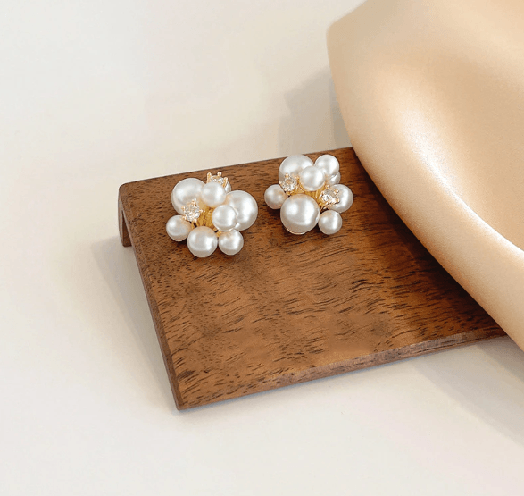 Pearl And Shine Cluster Stud Earrings - The Kindness Cause