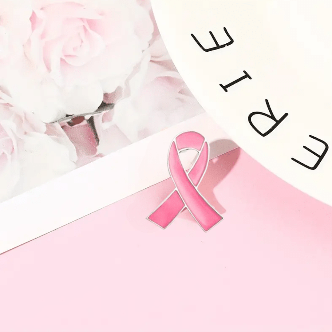 Pink Ribbon Breast Cancer Awareness Enamel Pin - The Kindness Cause