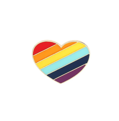 Pride Rainbow Heart Enamel Pin - The Kindness Cause