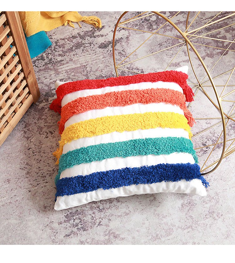 Pride Rainbow Textured Throw Pillow Cover - The Kindness Cause