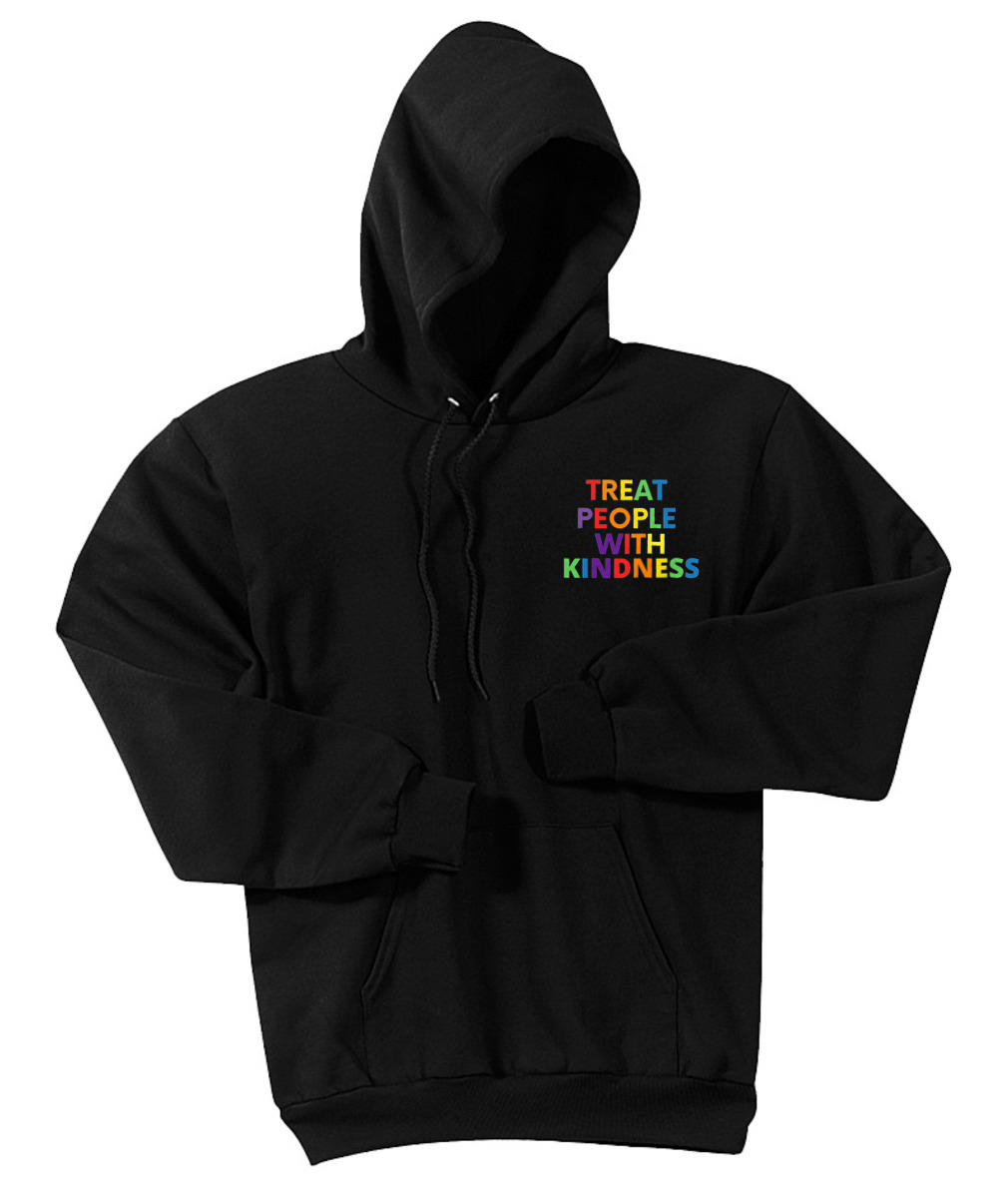 Rainbow Kindness Adult Embroidered Unisex Fleece Hoodie - The Kindness Cause