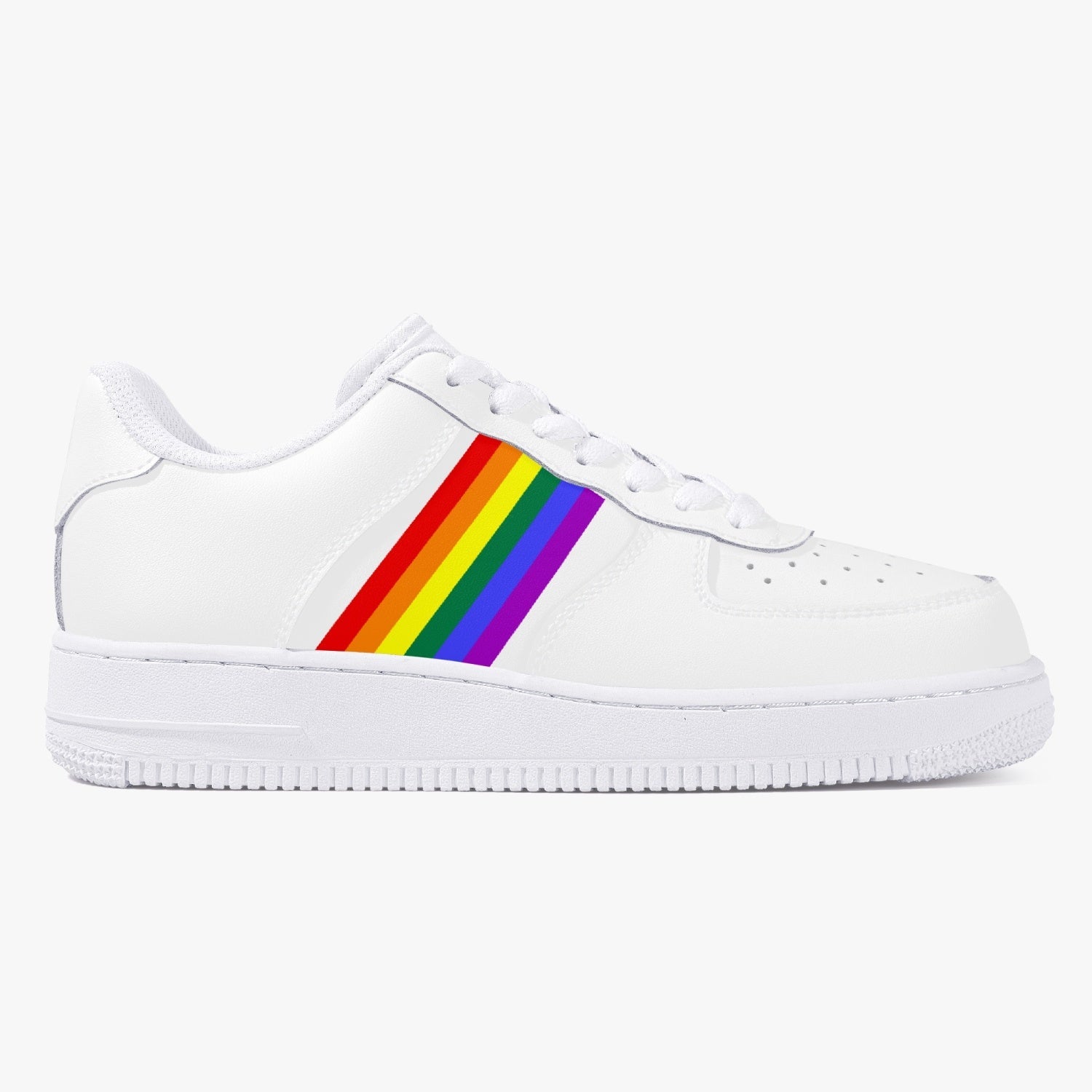 Rainbow Low-Top Leather Sneakers - The Kindness Cause