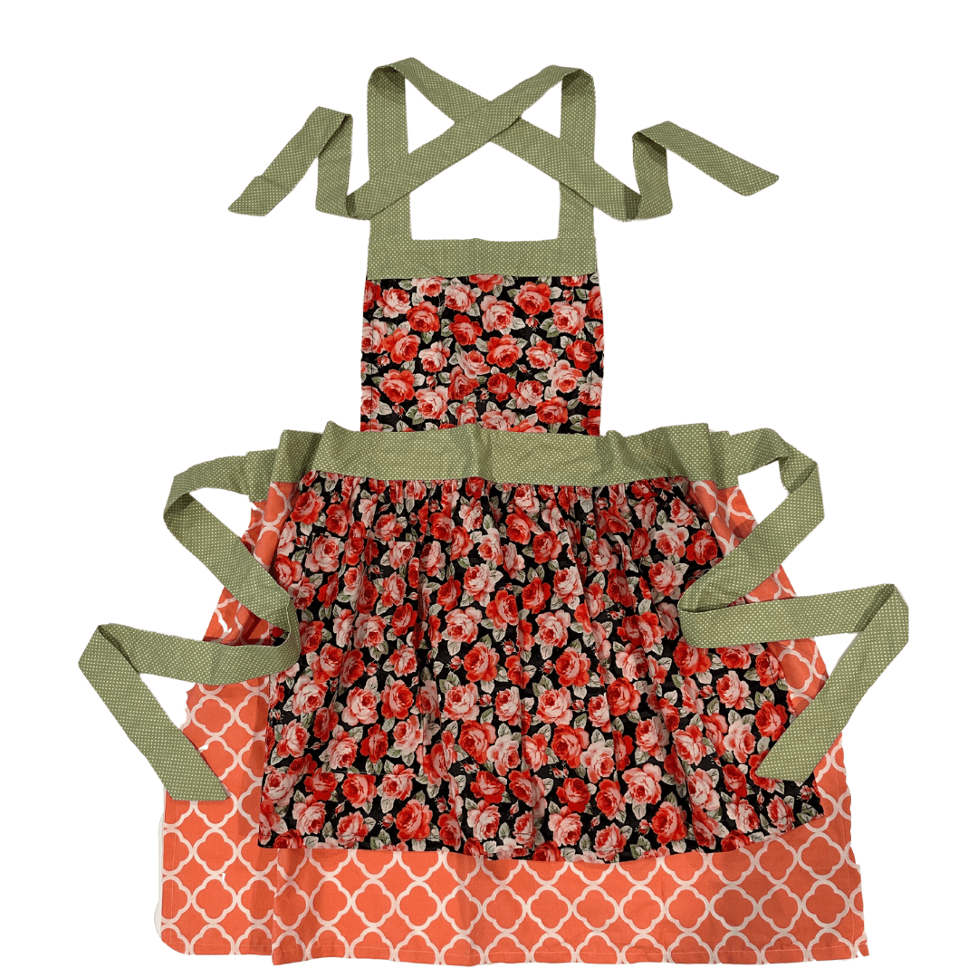 Refugee Made Floral Full Skirted Kitchen Apron - The Kindness Cause