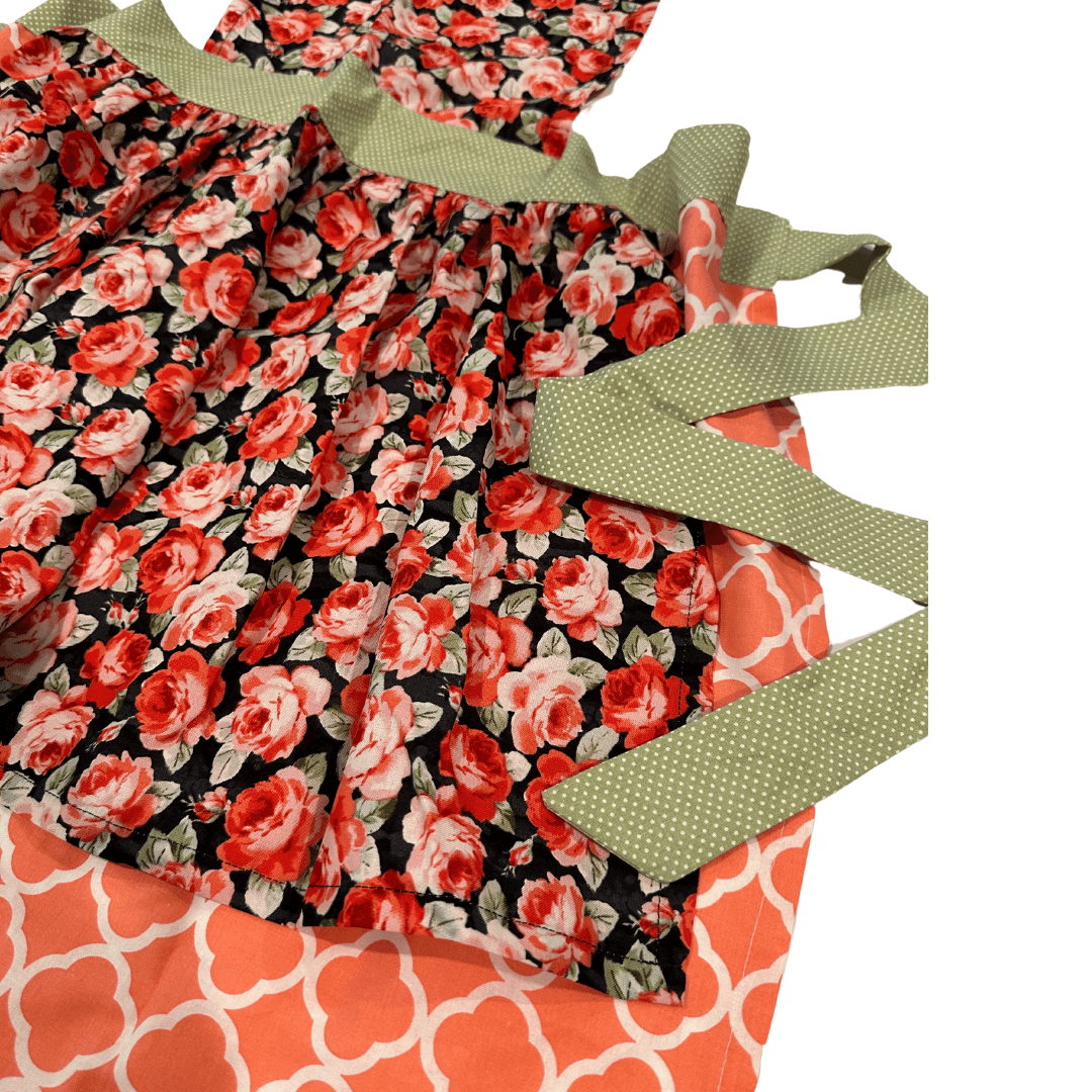 Refugee Made Floral Full Skirted Kitchen Apron - The Kindness Cause