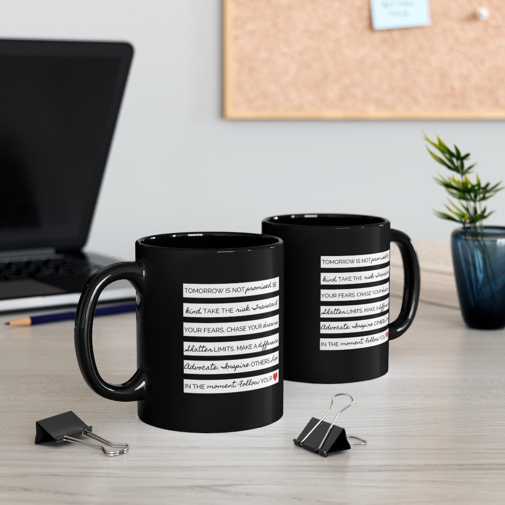 Rules to Live By 11oz Black Coffee Mug - The Kindness Cause