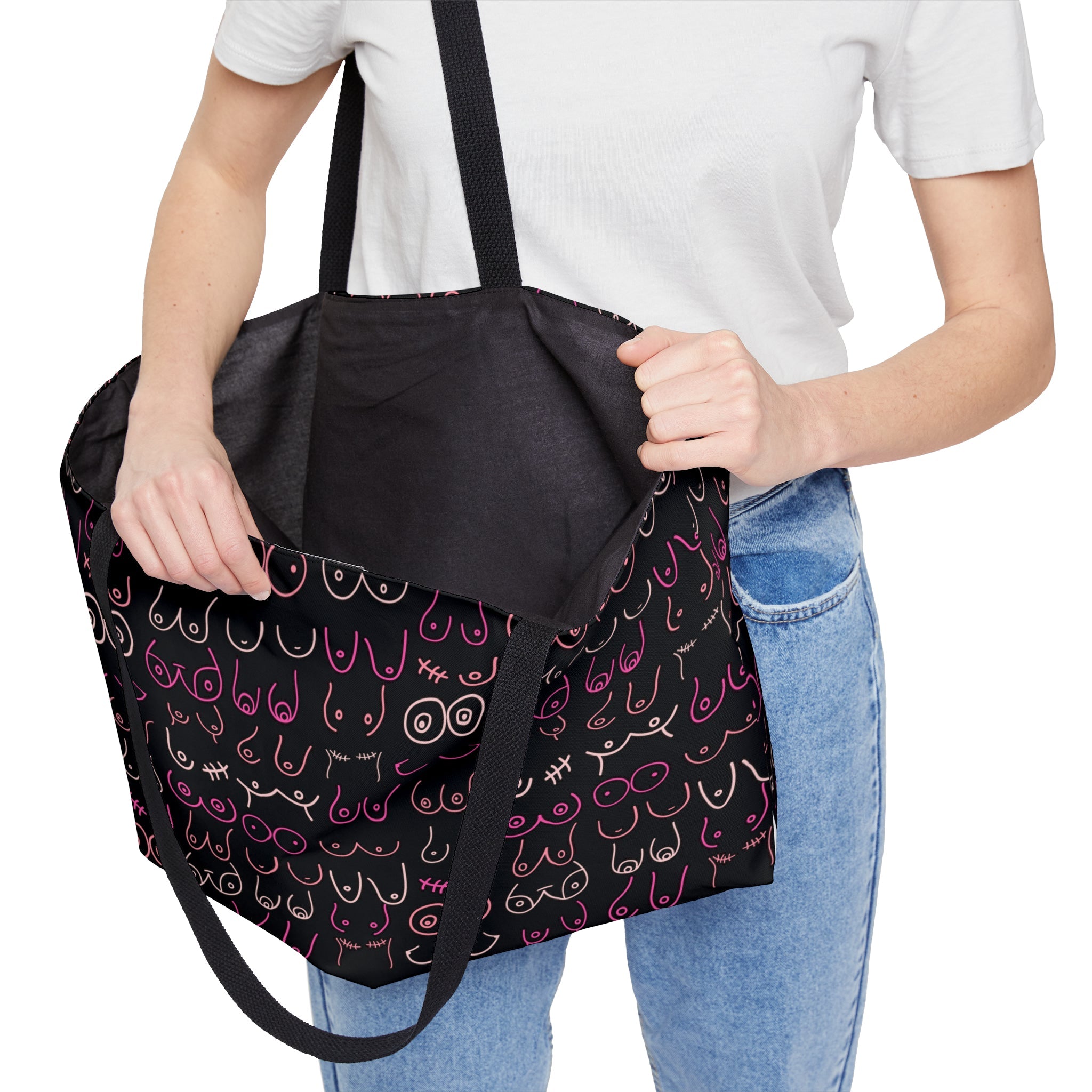 Save The Tatas Large Breast Cancer Awareness Tote Bag - The Kindness Cause