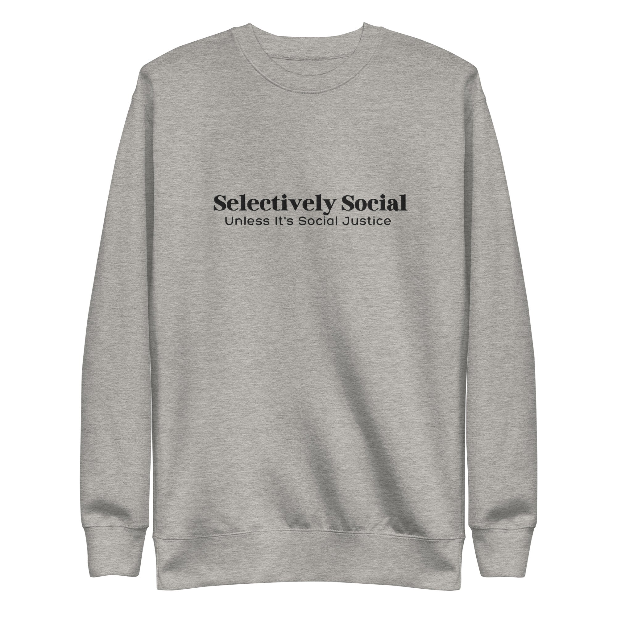 Selectively Social Black Embroidered Unisex Premium Sweatshirt - The Kindness Cause