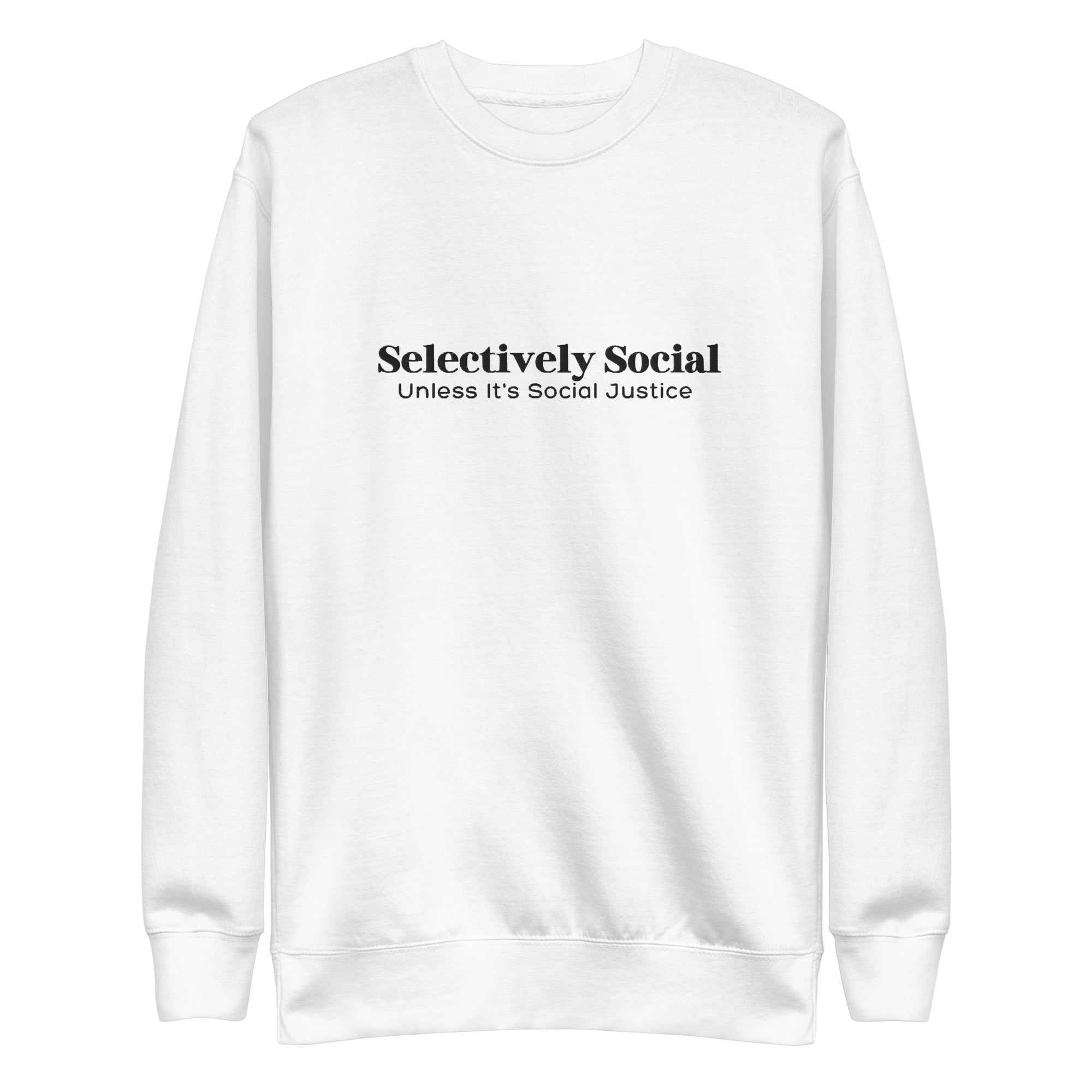 Selectively Social Black Embroidered Unisex Premium Sweatshirt - The Kindness Cause