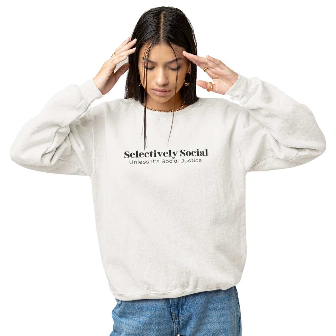 Selectively Social Black Embroidered Unisex Premium Sweatshirt - The Kindness Cause