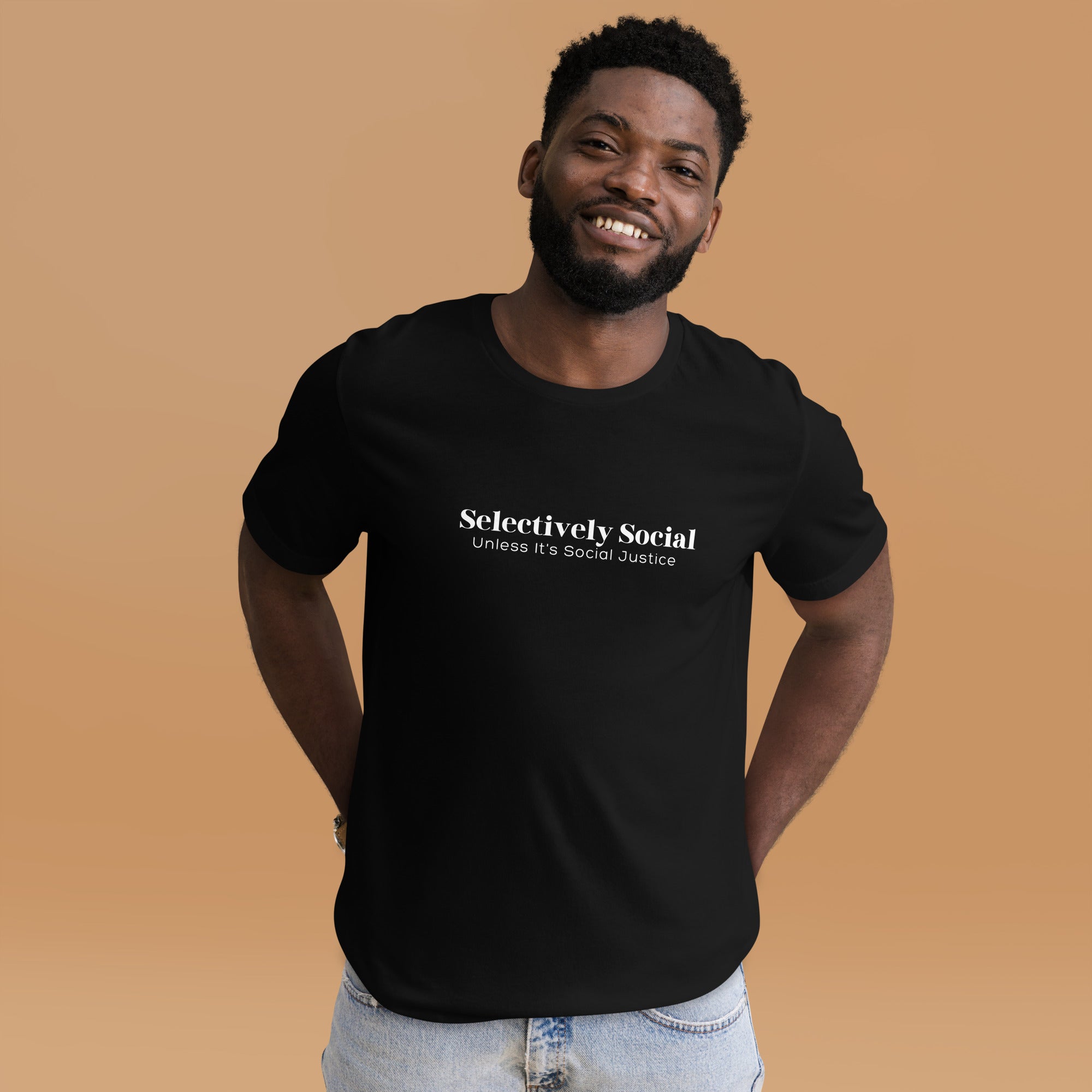 Selectively Social White Printed Unisex T-shirt - The Kindness Cause