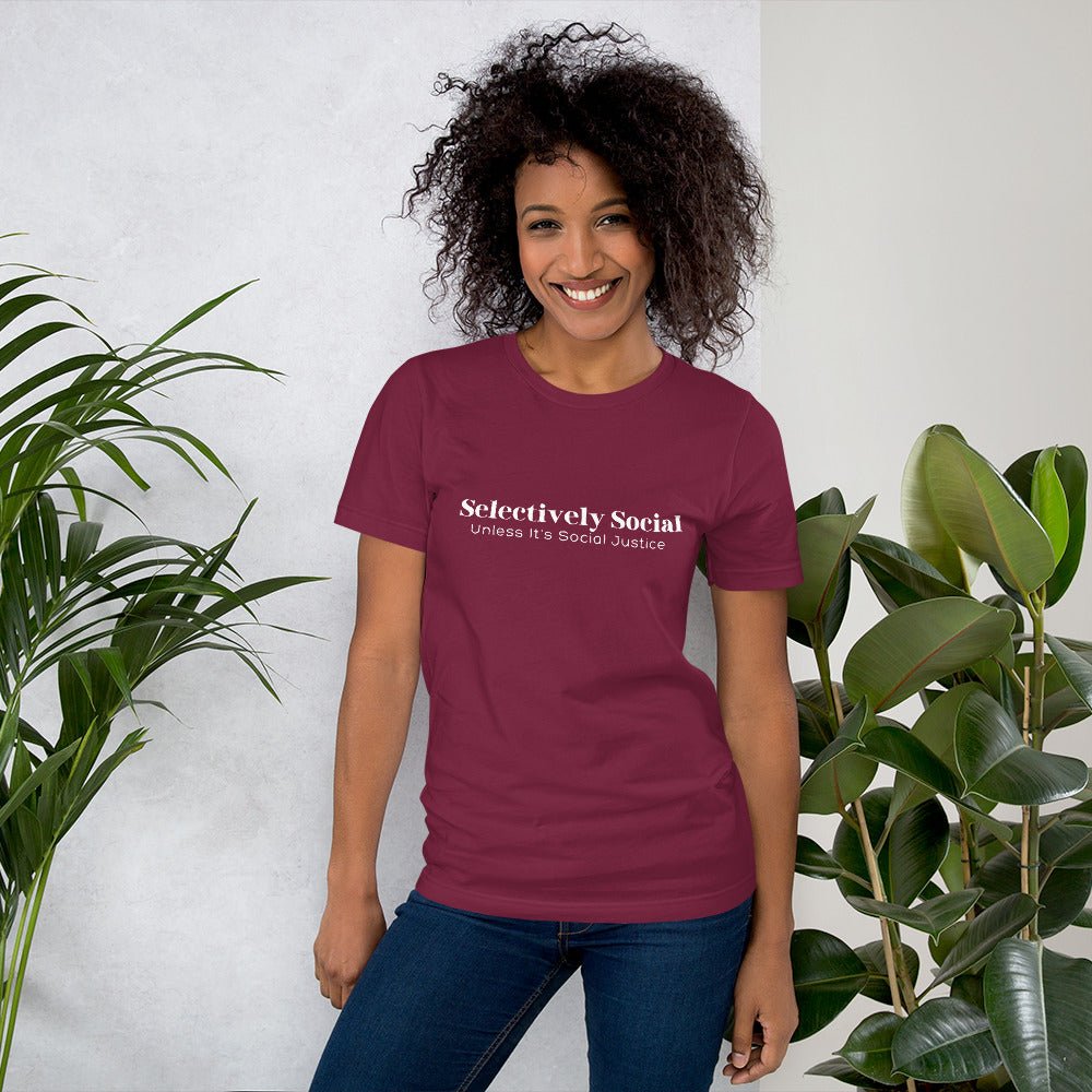 Selectively Social White Printed Unisex T-shirt - The Kindness Cause