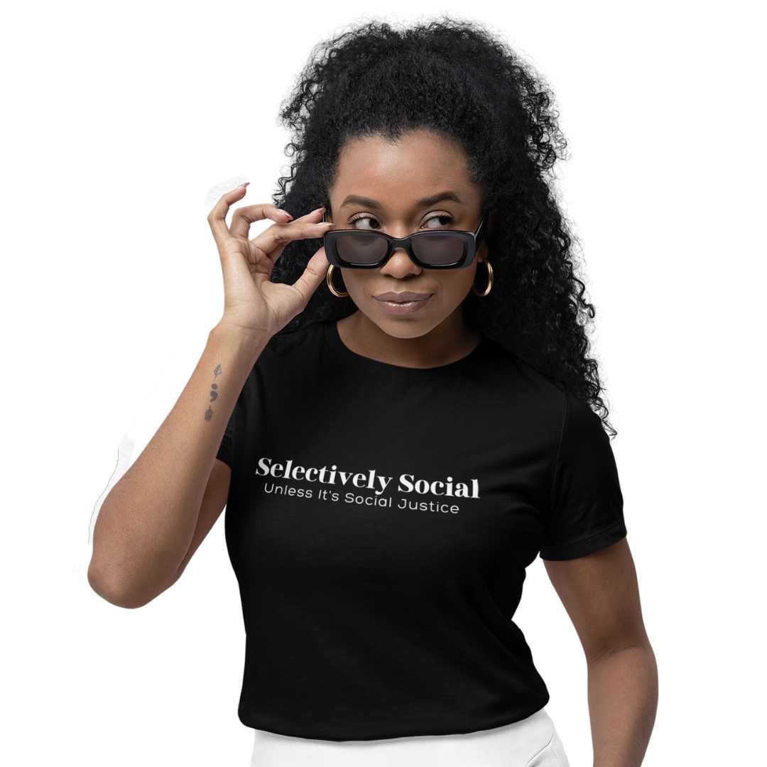Selectively Social White Printed Unisex T-shirt - The Kindness Cause