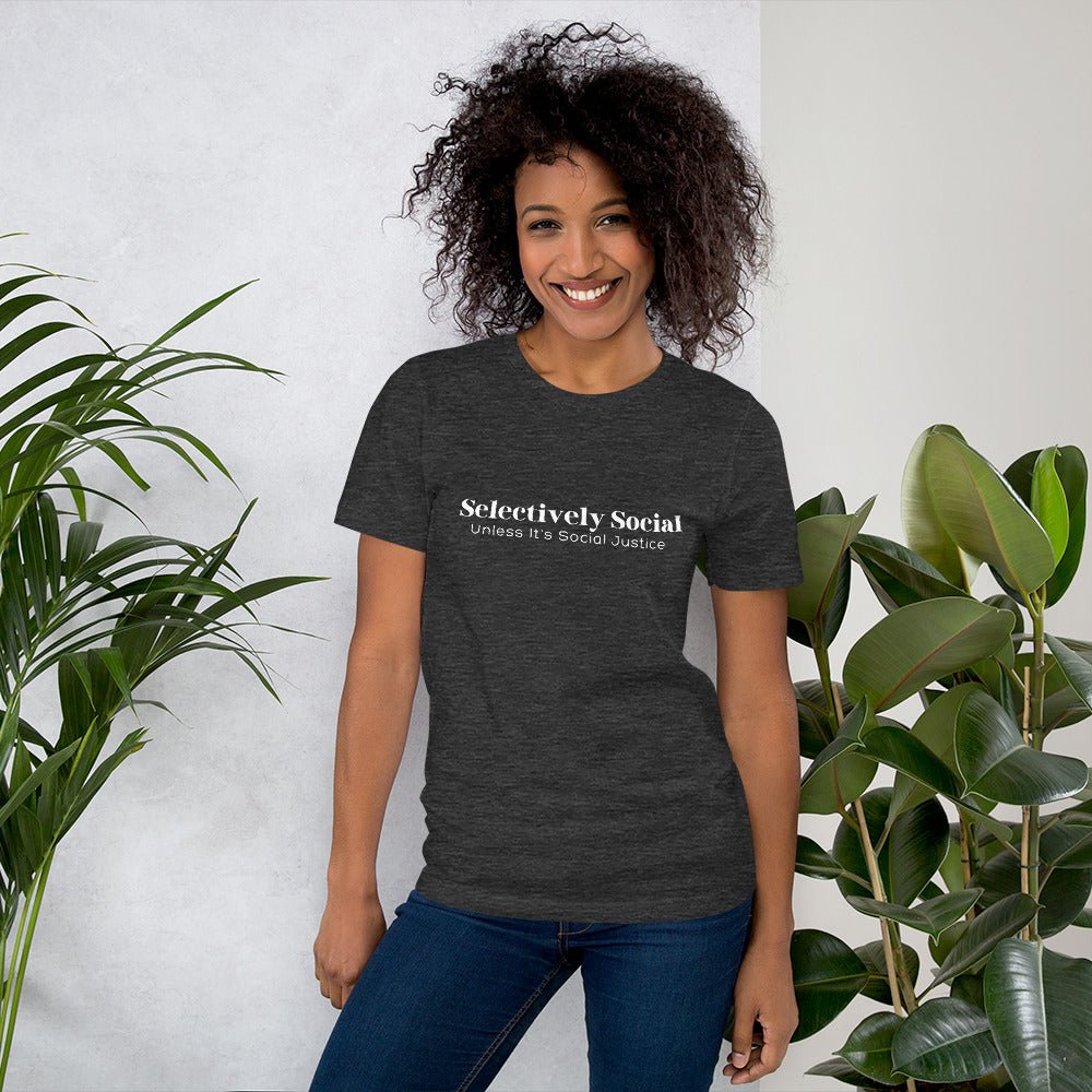 Selectively Social White Printed Unisex T-shirt - The Kindness Cause