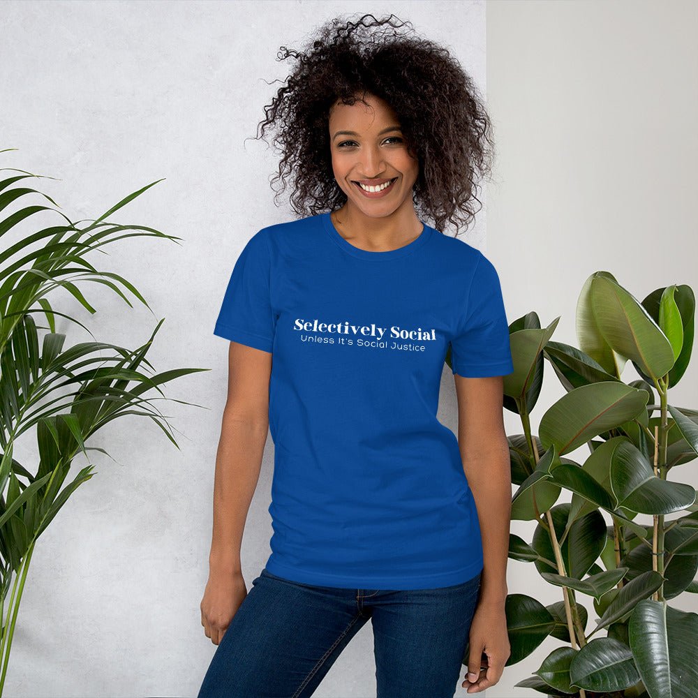 Selectively Social White Printed Unisex T-shirt - The Kindness Cause