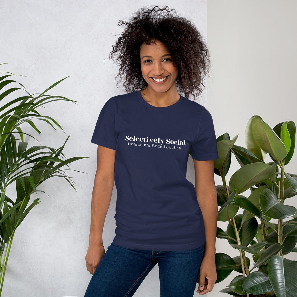 Selectively Social White Printed Unisex T-shirt - The Kindness Cause